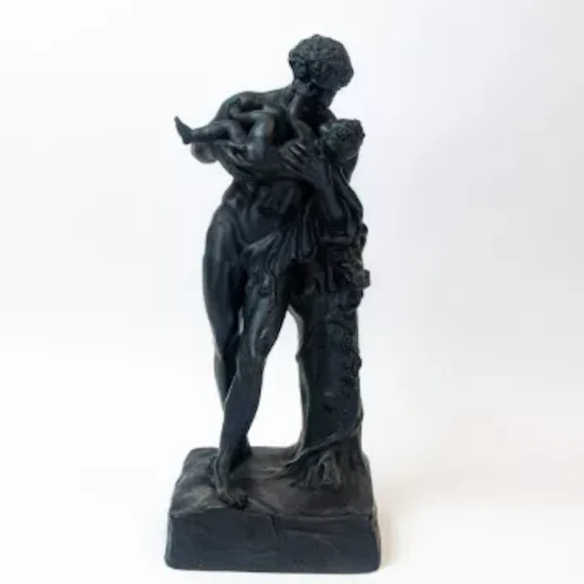 Wedgwood black Basalt Faun and Bacchus figure, c1891-1910, modelled