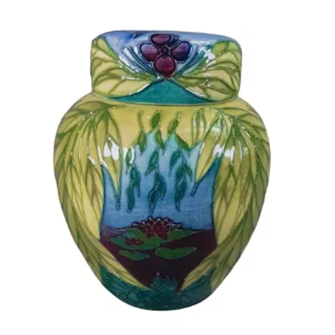 Moorcroft Shakespeare trial ginger jar Ophelia in a unique colourway, h.15.5cm.