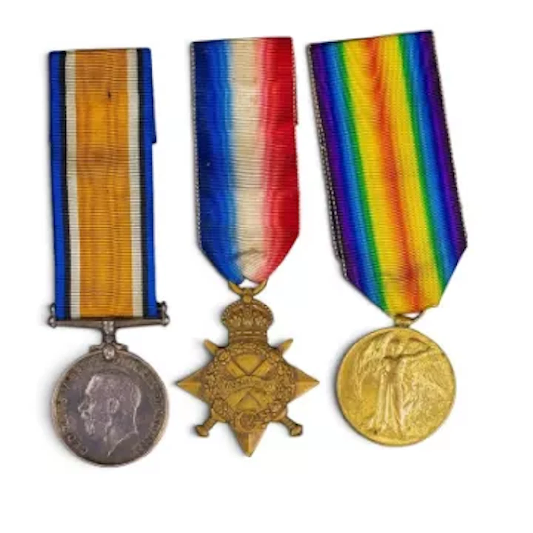 A group of First World war WWI medals awarded to 25465 DVR S. Buckley