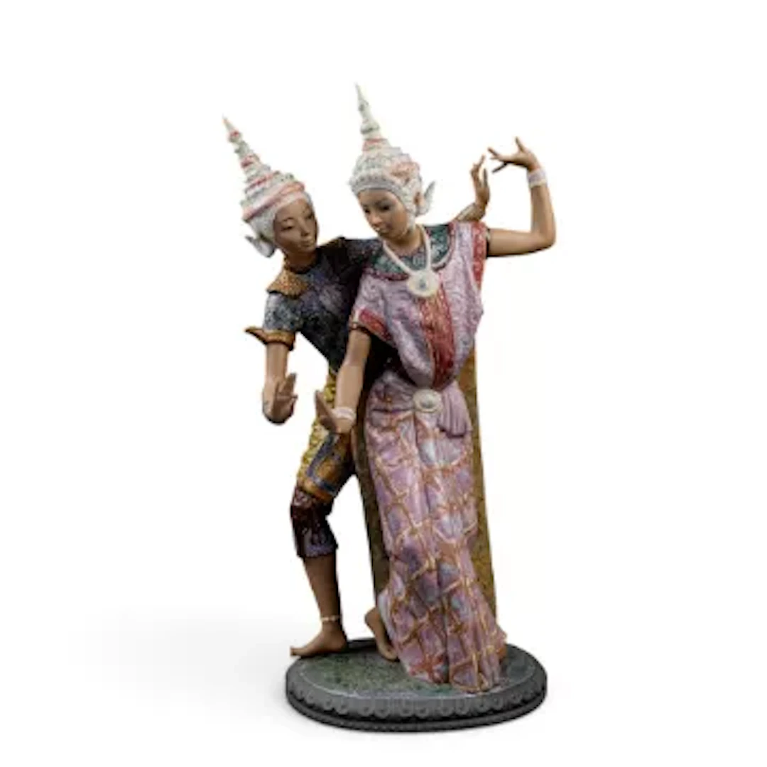 Lladro figure group 'Thailand' model 208. H.52cm