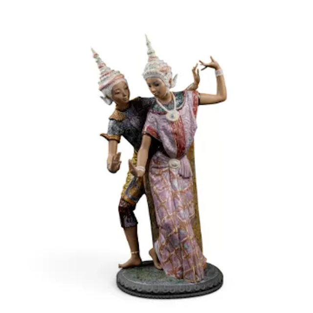 Lladro figure group 'Thailand' model 208. H.52cm