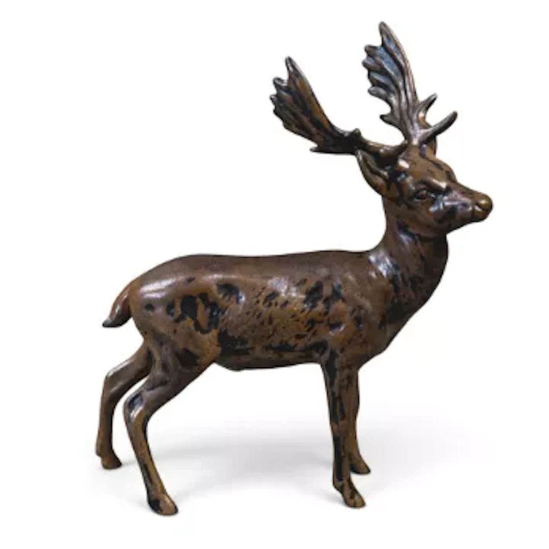 Usual Beswick stag standing in bronze. Model no. 981. h.20cm
