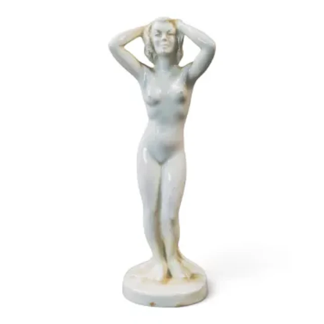 An Eric Owen hand sculpted nude classical Muse in Queensware / creamware