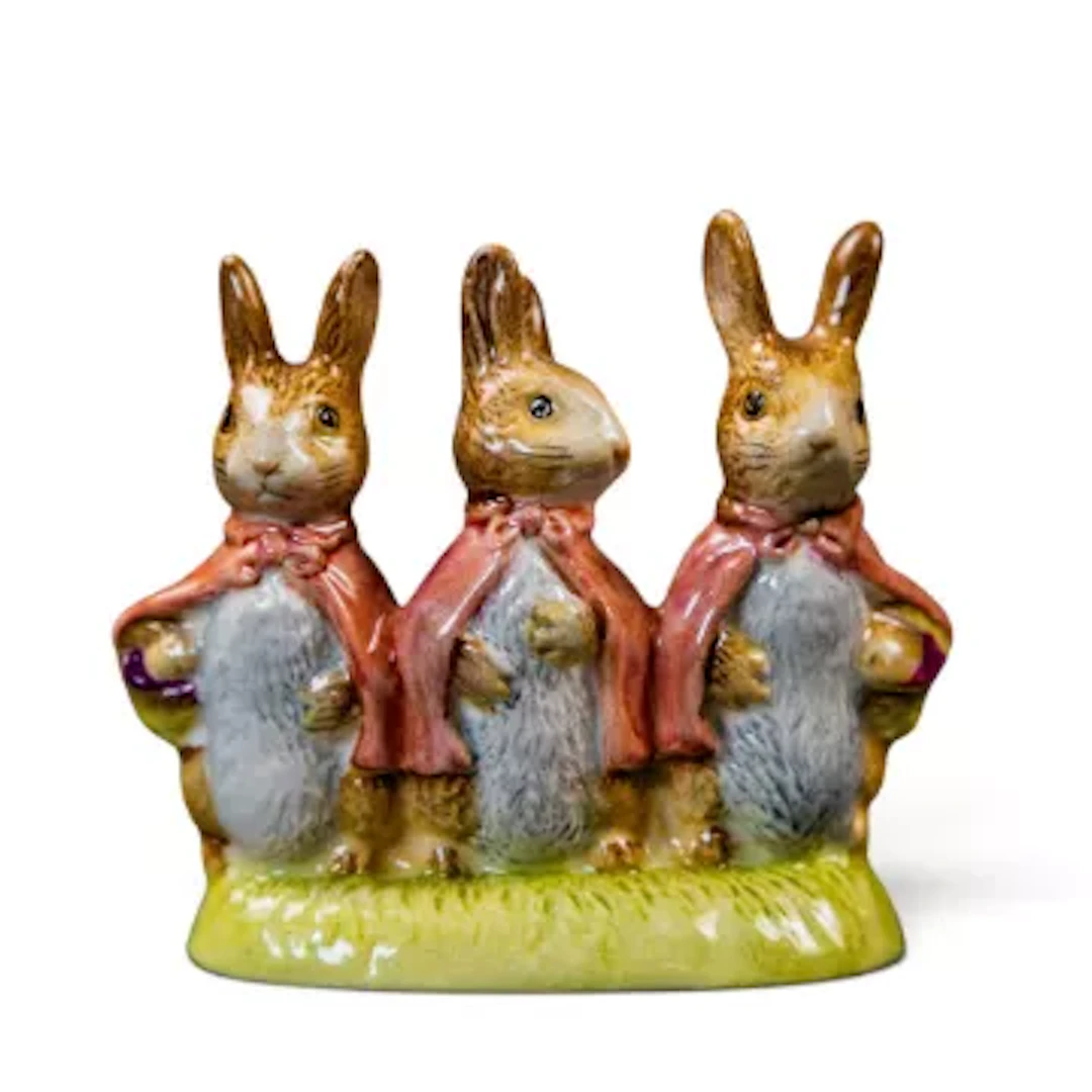 A Royal Albert rare Beatrix Potter figure group of Flopsy, Mopsy and