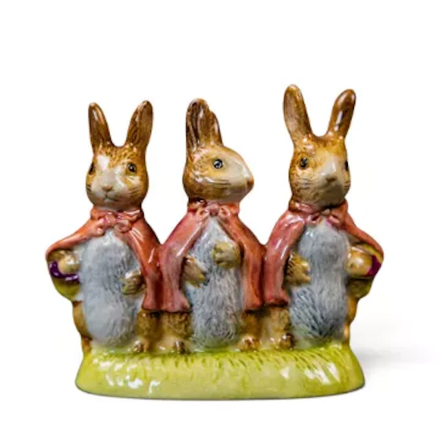 A Royal Albert rare Beatrix Potter figure group of Flopsy, Mopsy and