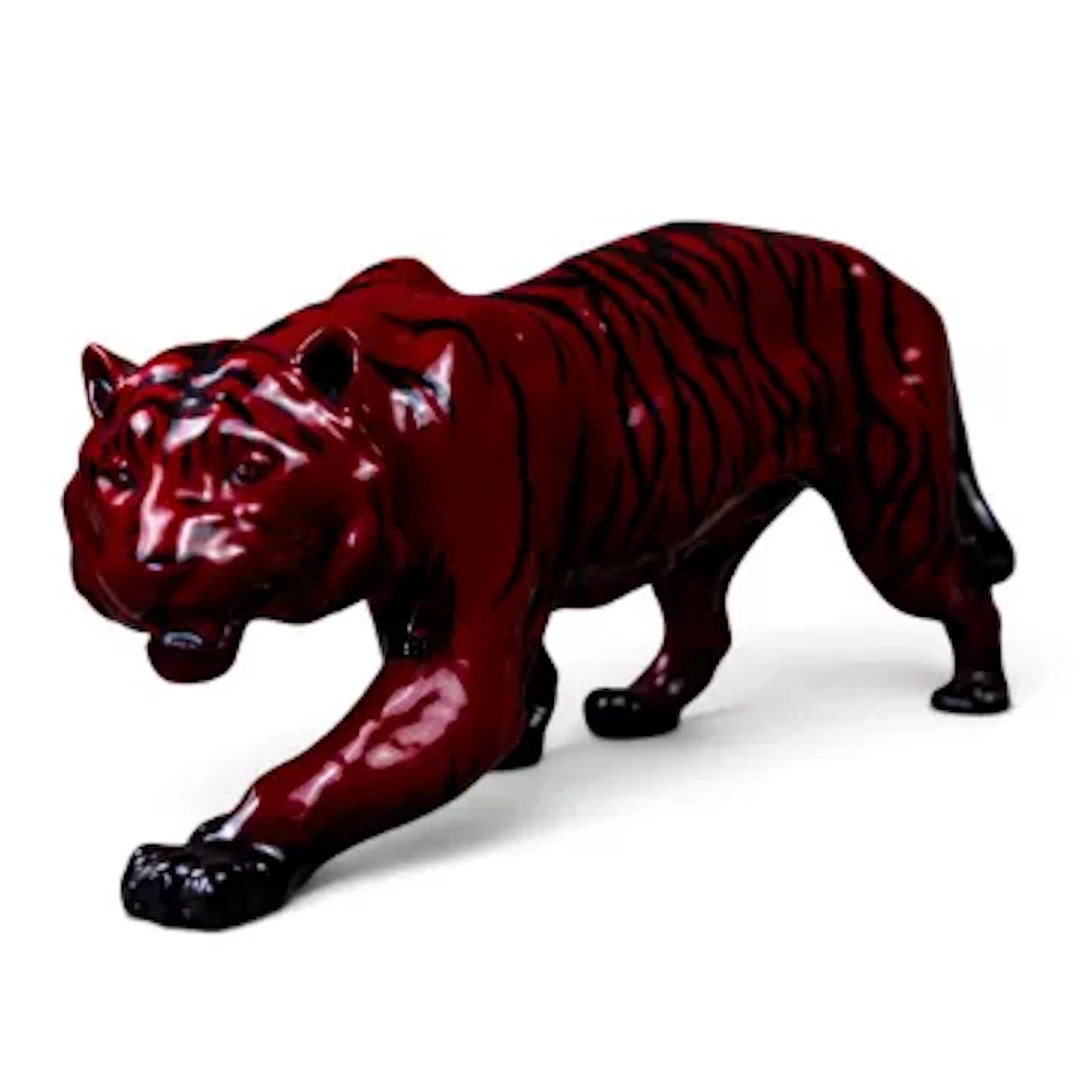 A Royal Doulton large stalking Flambe tiger, HN 1082, designed by