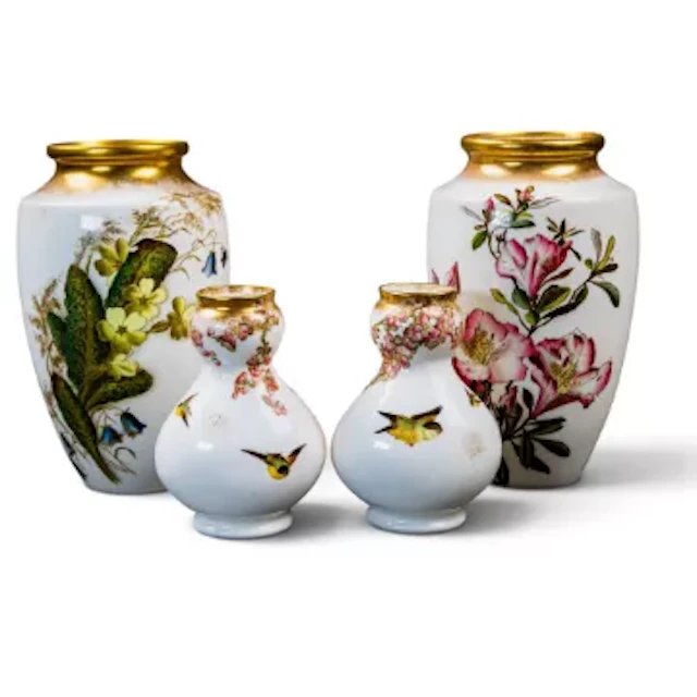 A group of 4 George Jones Crescent china vases, to include the Azalea