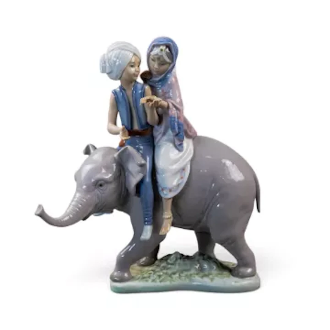 A Lladro figure 'Hindu Children' model no.5352, h.23cm.