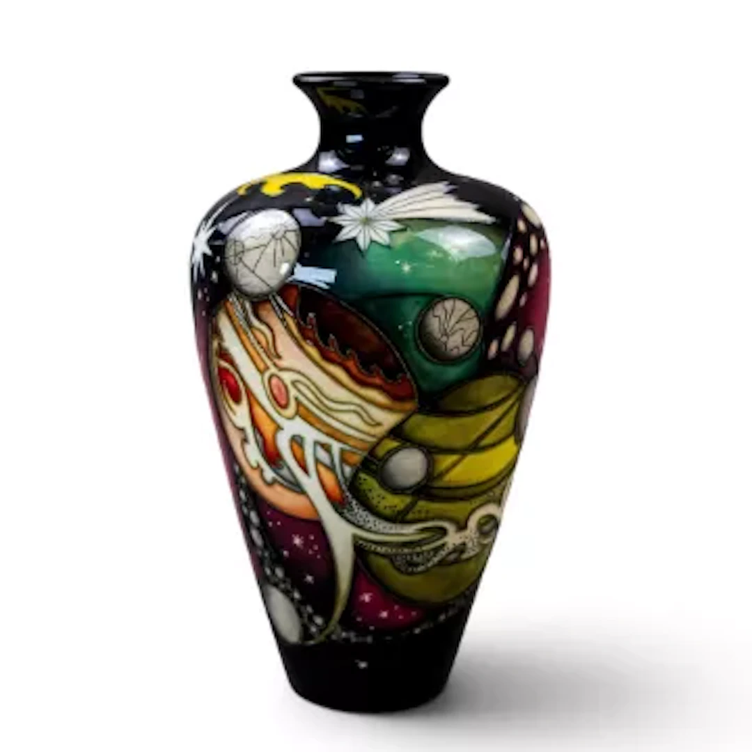 A Moorcroft trial vase in the Planets design by Vicky Lovatt, dated