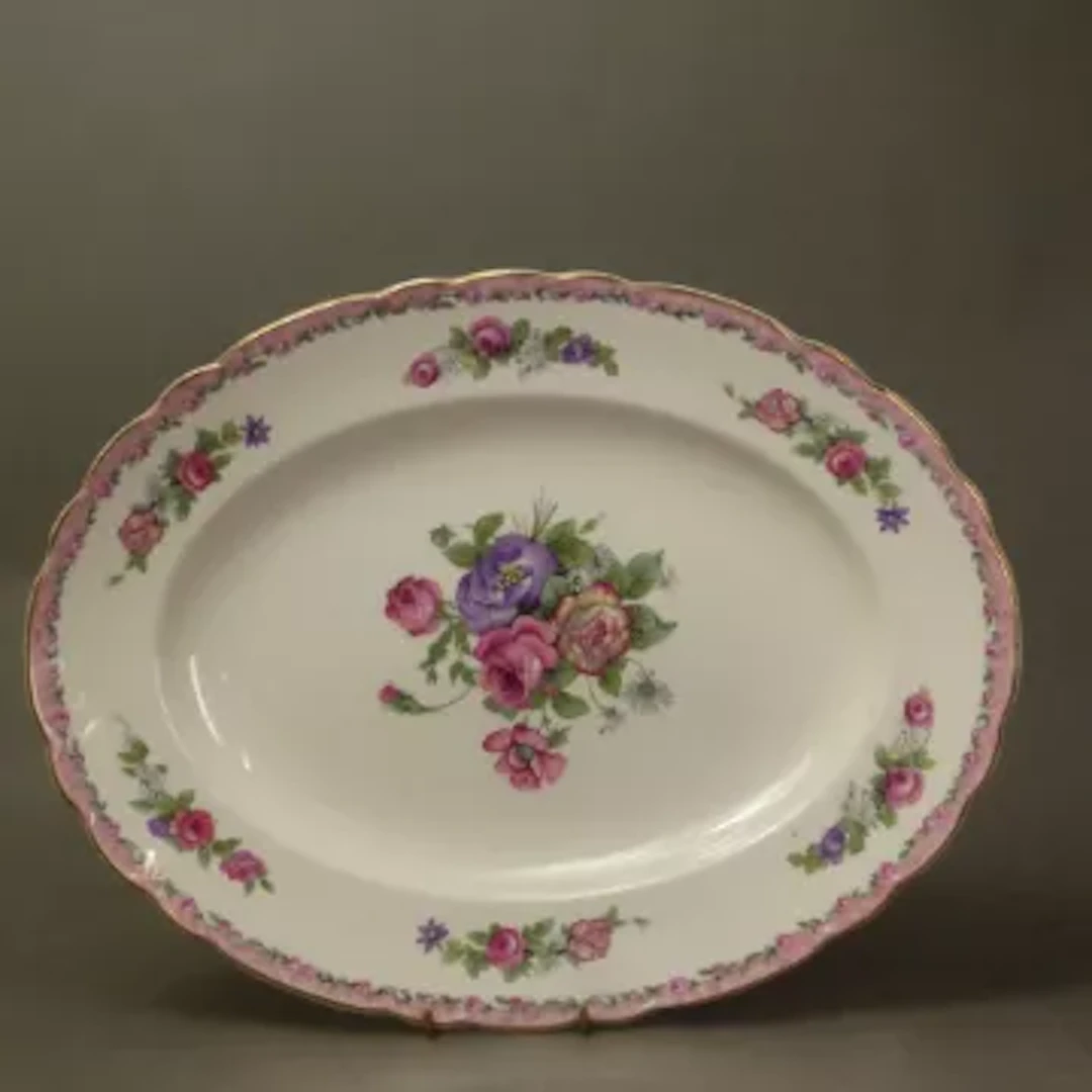 Oval platter in the Nancy pattern, designed by Clarice Cliff, max