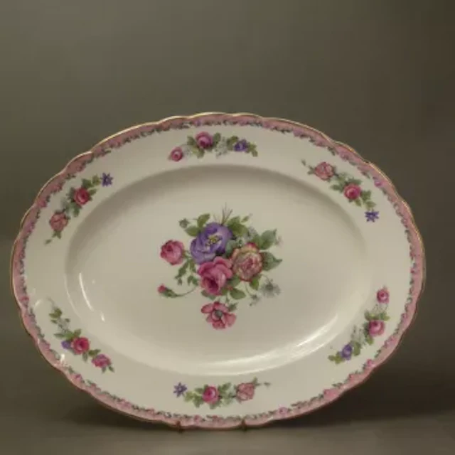Oval platter in the Nancy pattern, designed by Clarice Cliff, max