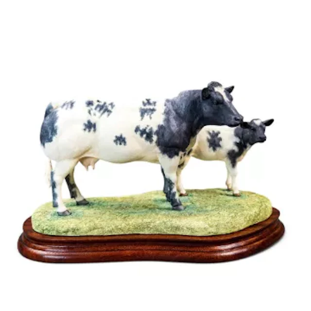 Border Fine Arts 'Belgian Blue Cow and Calf' model B0590, limited