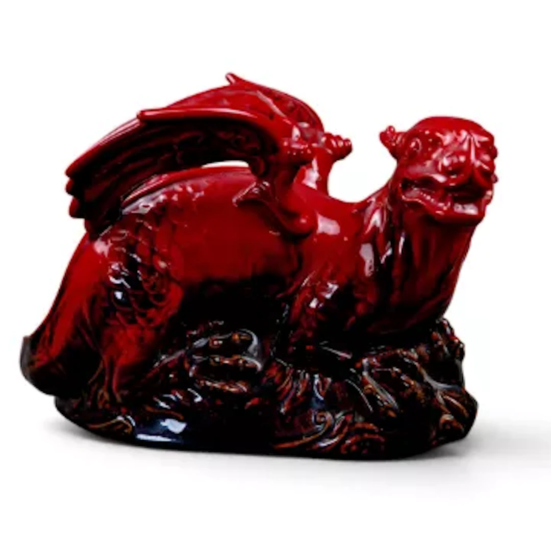 A Royal Doulton veined Flambe dragon, model 2085, designed by John