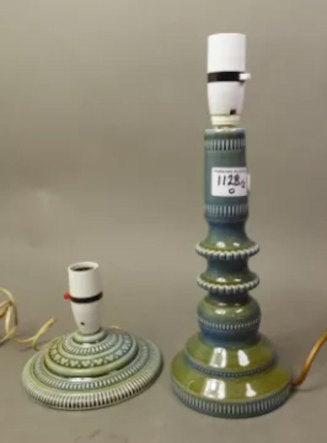 Two Irish Wade table lamp bases, overall height of tallest 33cm (2).