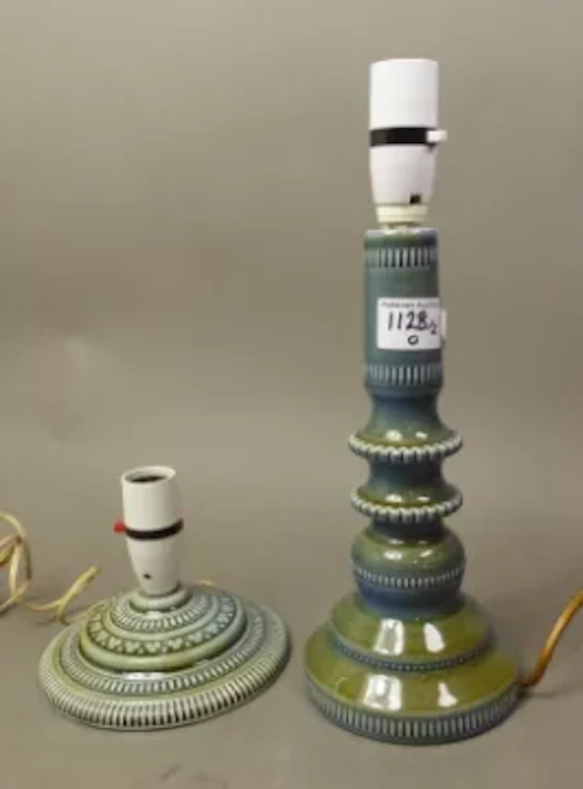 Two Irish Wade table lamp bases, overall height of tallest 33cm (2).