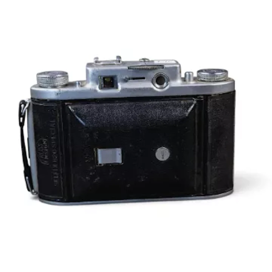 A Ross Ensign Selfix 820 Special Rangefinder folding camera, with