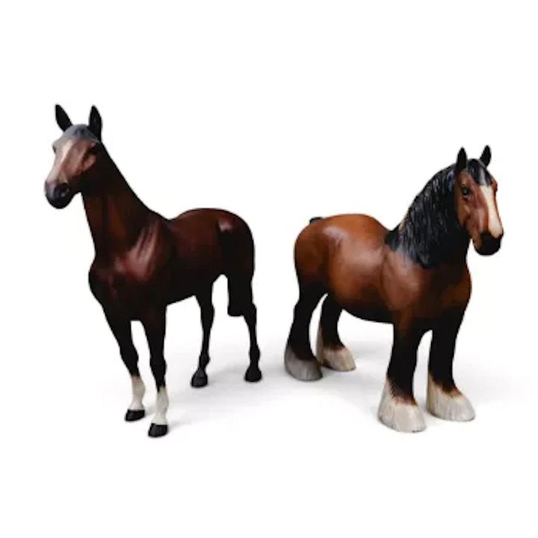 Two Beswick brown matt horses, 'The Winner' and '818 Shire'. Model
