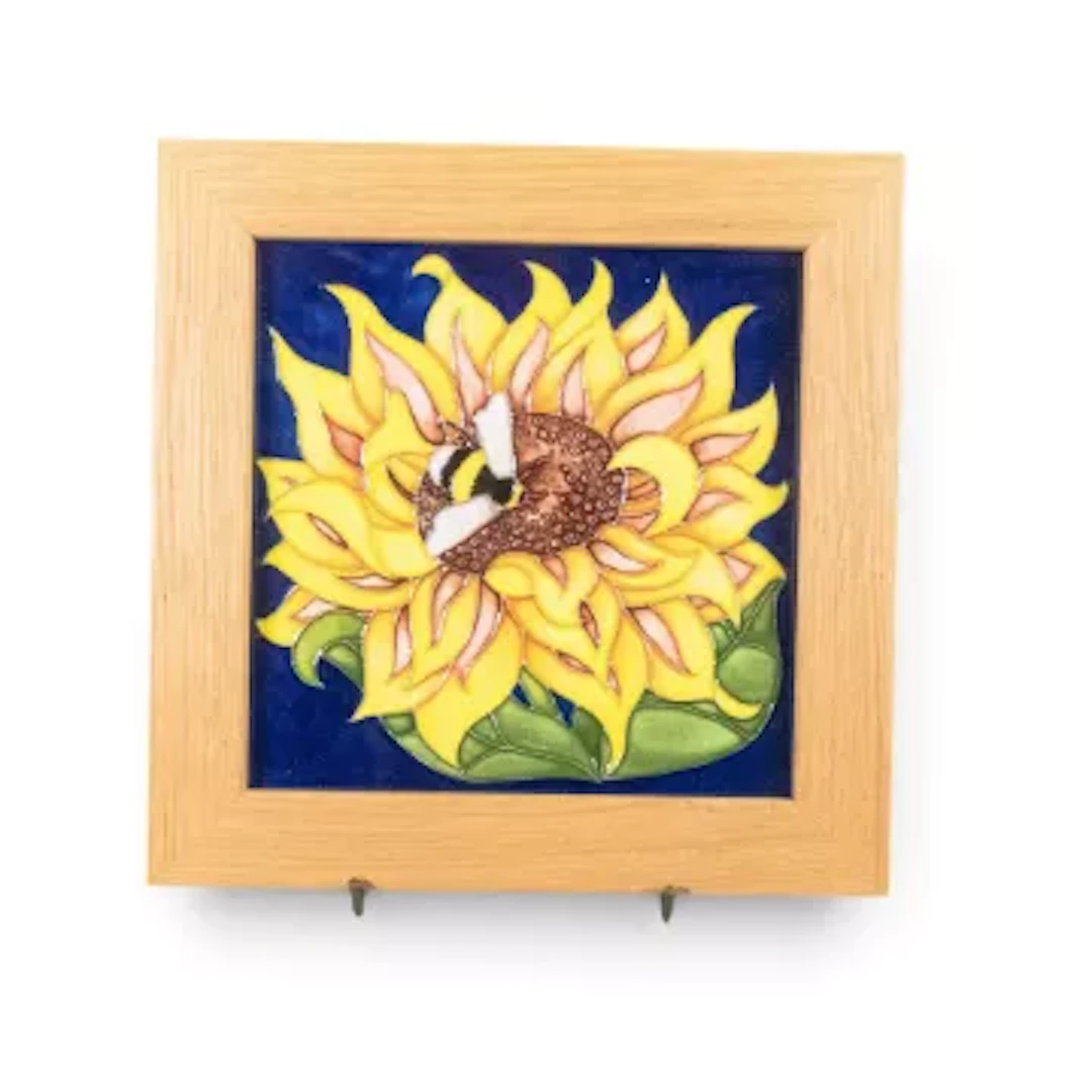 Moorcroft Golden Flower of Hope Plaque PLQ7, Designer Emma Bossons