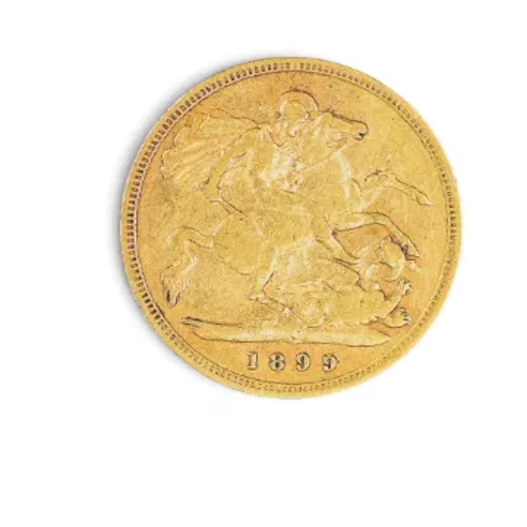 HALF sovereign 22ct gold coin, 1899.