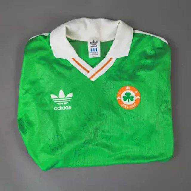 Vintage 1988-90 Republic of Ireland adidas home football shirt, with