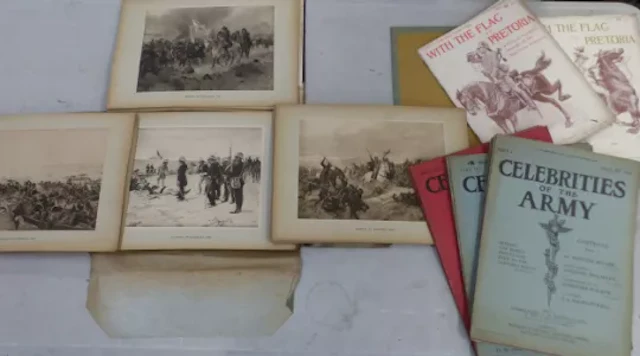 A portfolio of photogravures of British Battles containing approximately