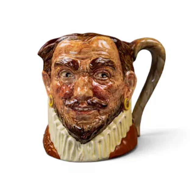 Royal Doulton large rare character jug Hatless Drake D6115, h.15cm.