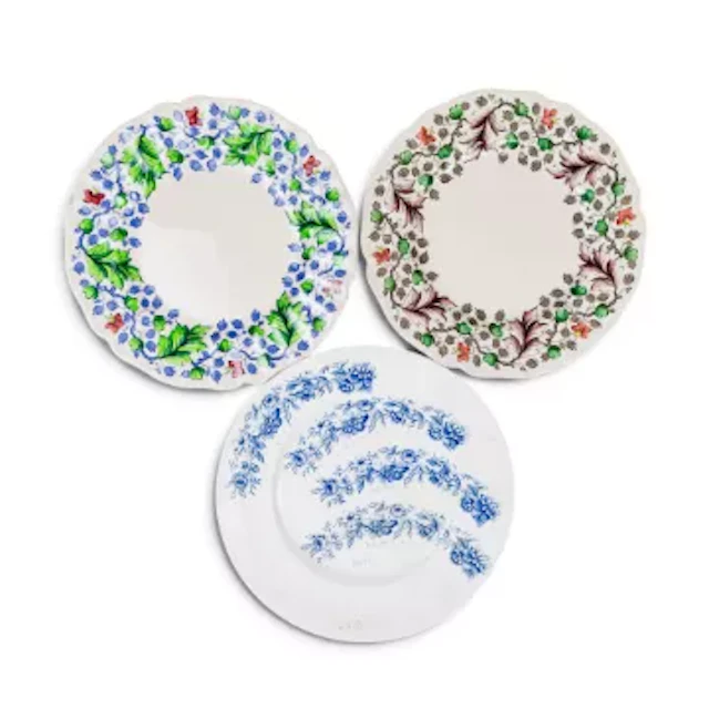 Three Royal Doulton colour trial plates, to include one with repeated