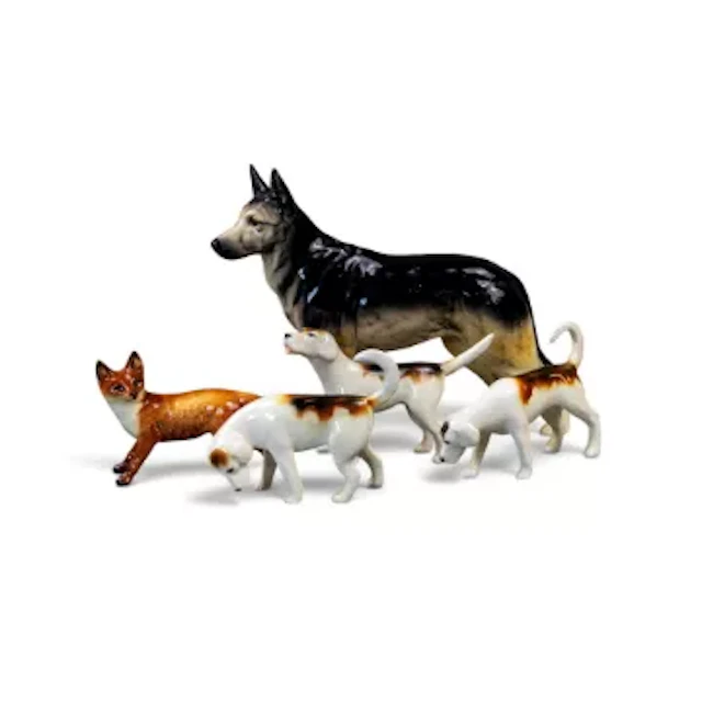 A group of Beswick animals to include a Walking Fox, early version