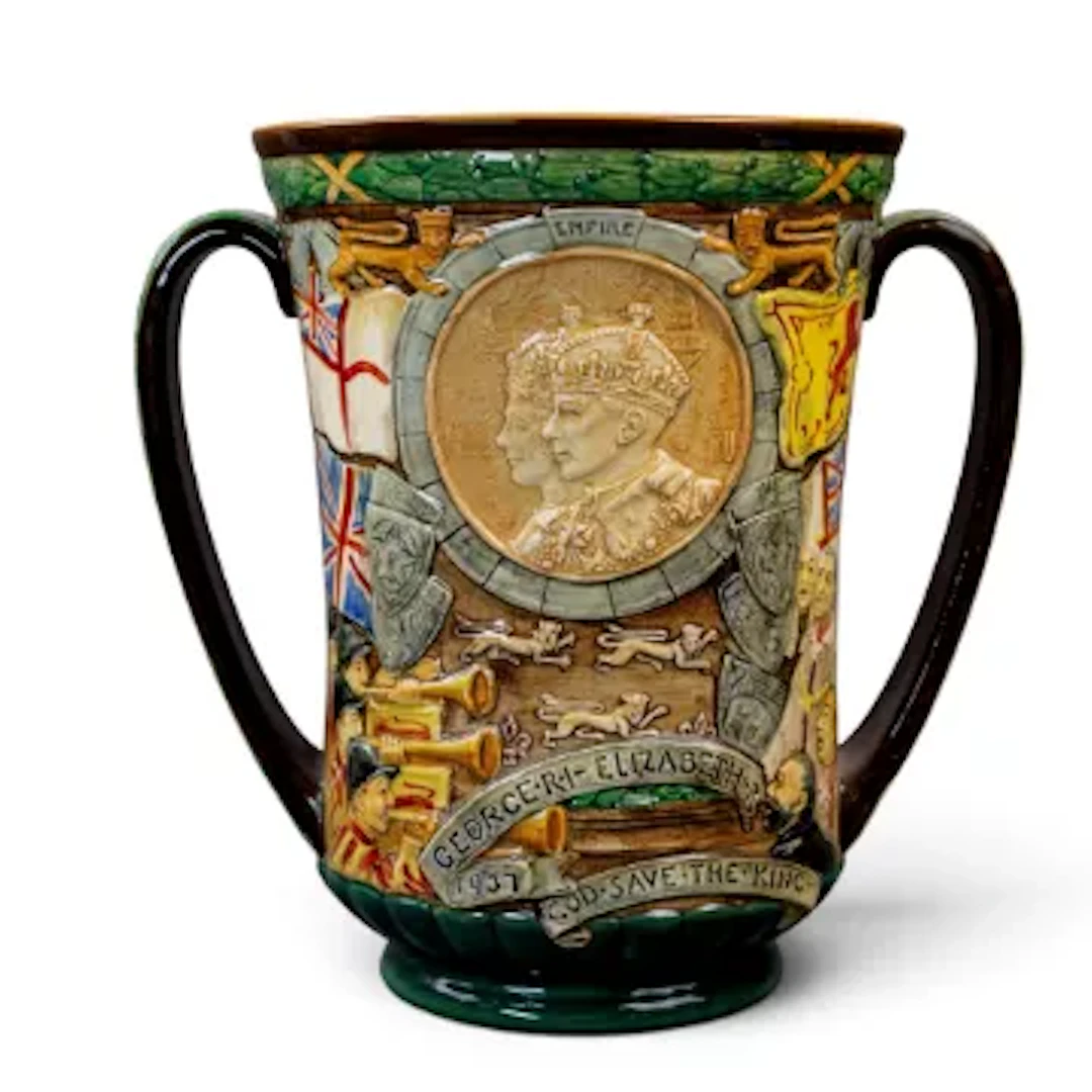 Royal Doulton twin handled loving cup George VI and Elizabeth, limited