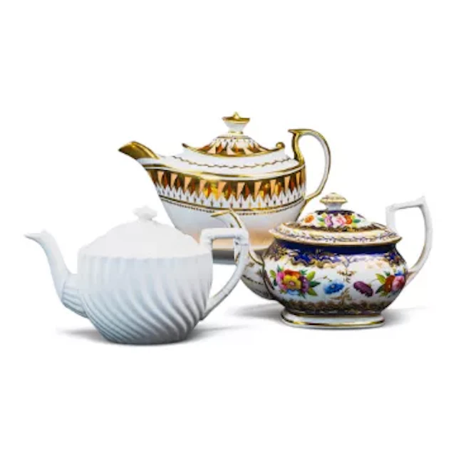 A group of 3 English porcelain 19th century teapots by various manufacturers