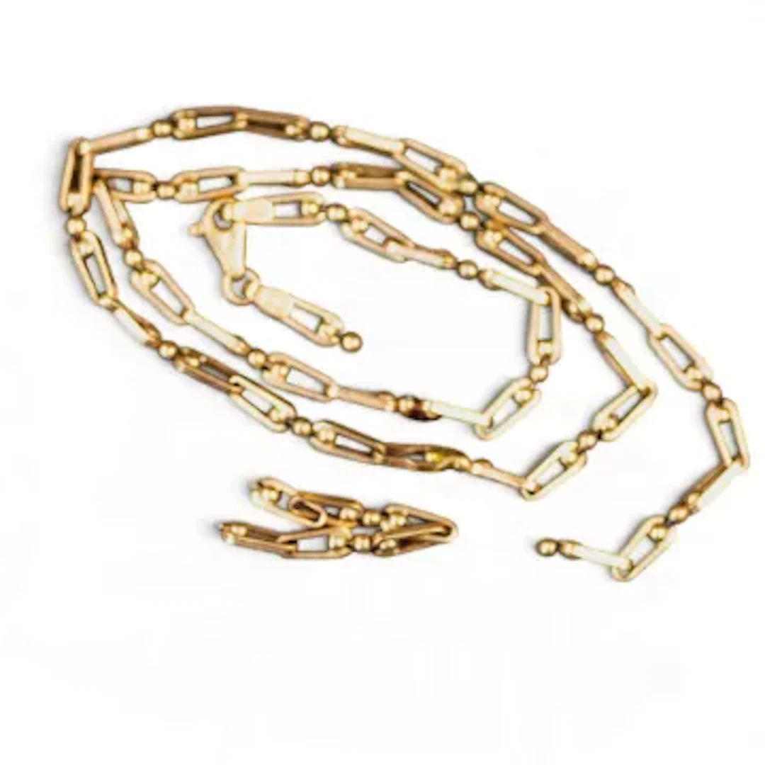 9ct gold necklace, L.47cm, one link broken, 7.9g.
