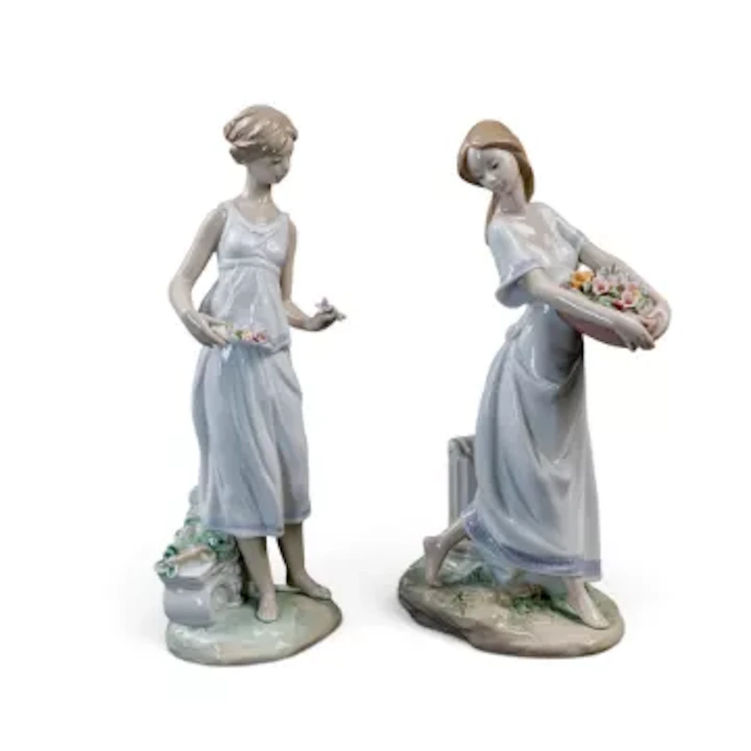 Two Lladro Annual Privilege figures 'Flowers for a Goddess' model