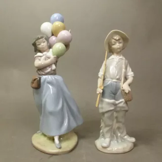 Two Lladro figures, Fisher Boy model 4809 and Balloon Seller model