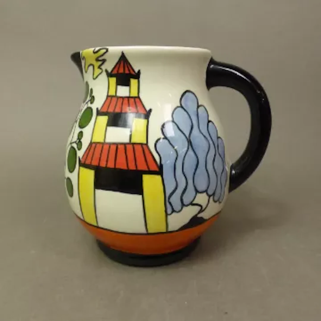 Lorna Bailey Pagoda Garden pattern jug, Old Ellgreave backstamp, height 16cm.