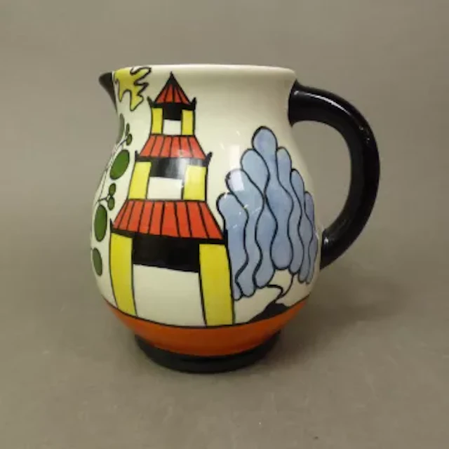 Lorna Bailey Pagoda Garden pattern jug, Old Ellgreave backstamp, height 16cm.