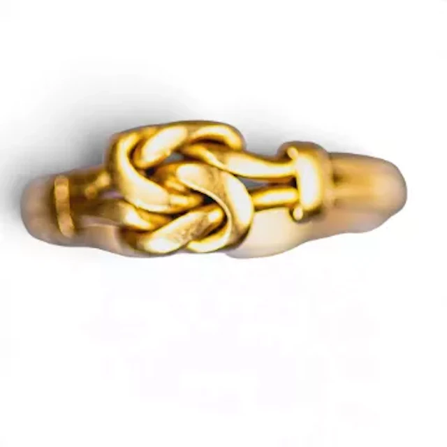Antique yellow metal knot ring, electronically tested to be 19ct gold