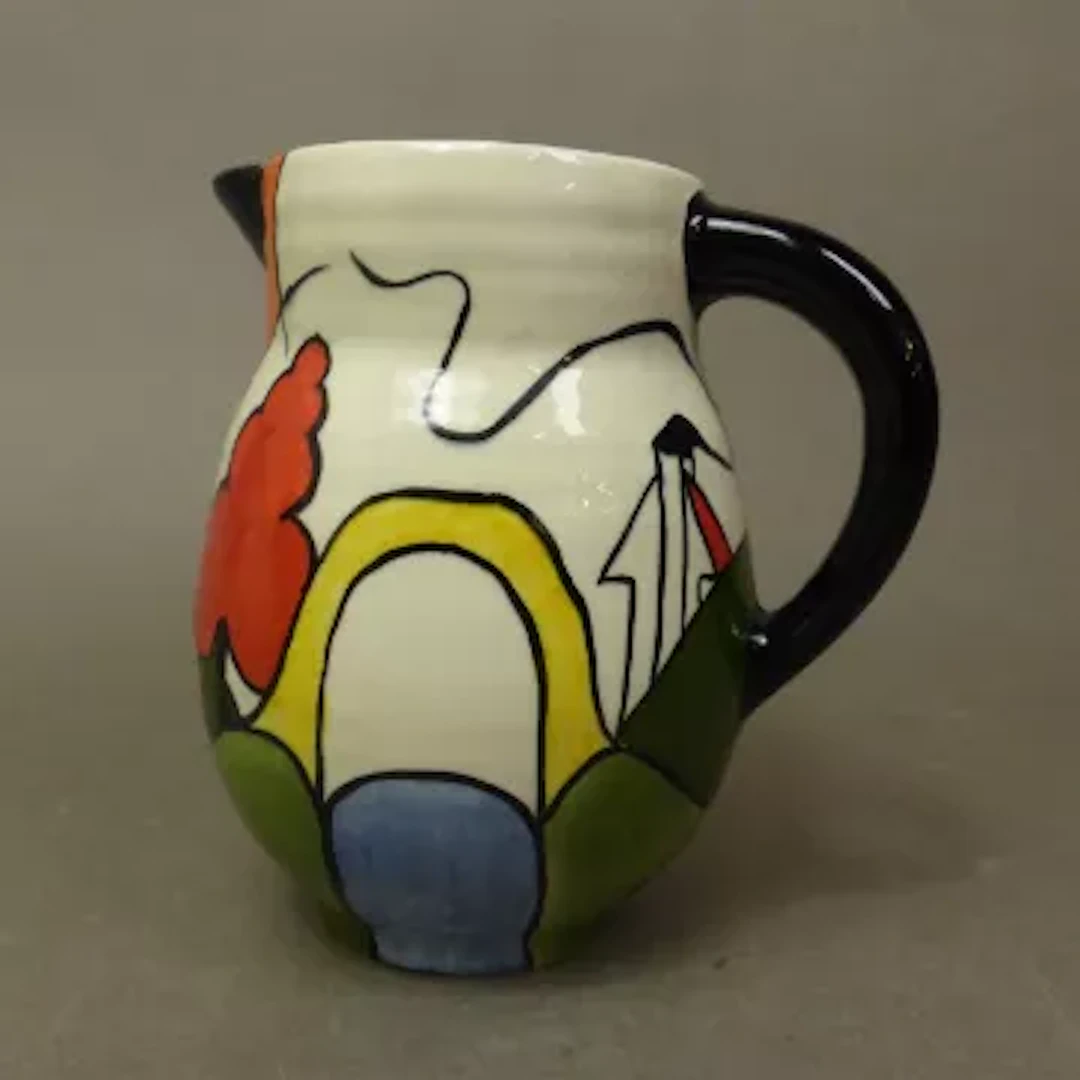 Lorna Bailey Bridge and Stream pattern jug, Old Ellgreave backstamp