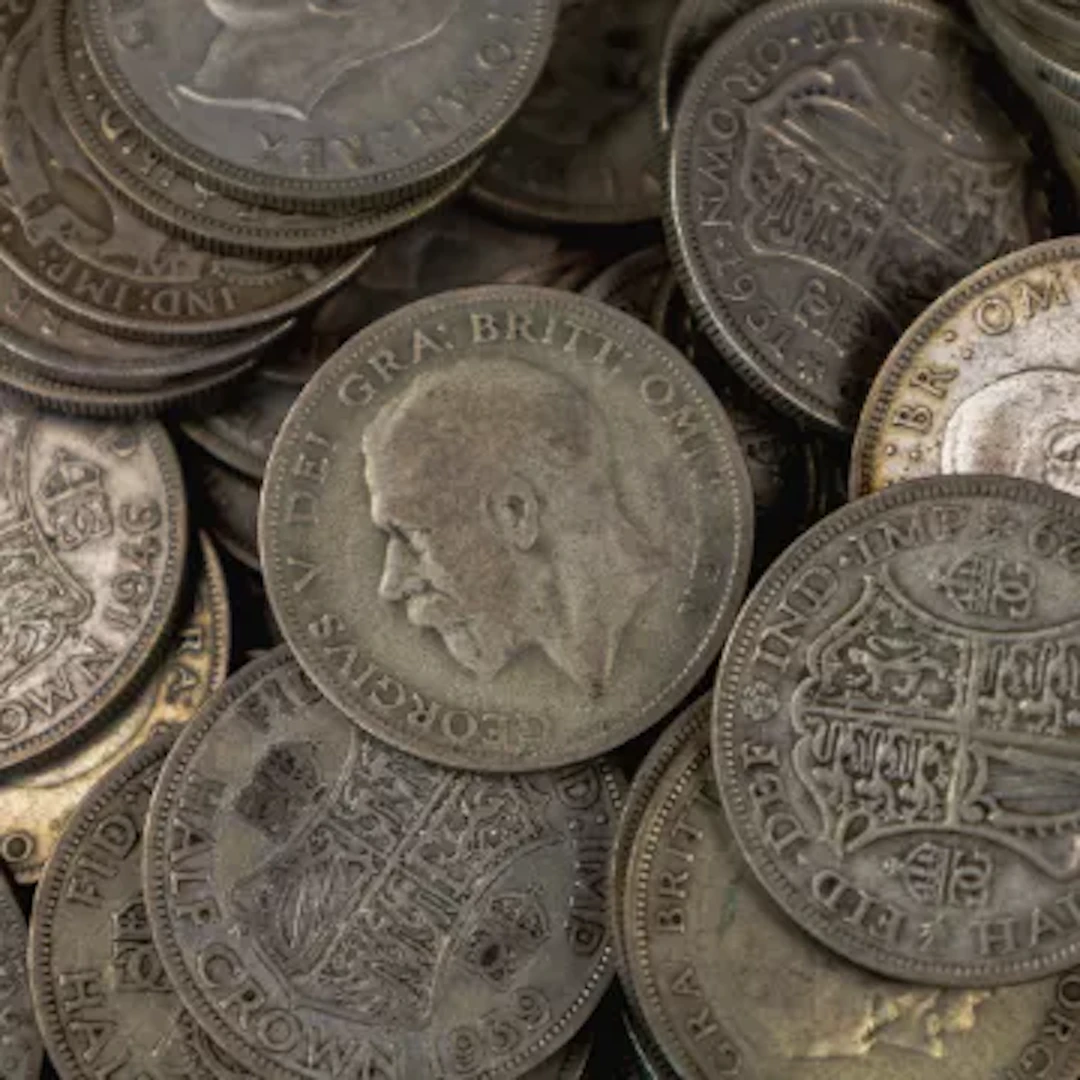 Pre 1946 50% / .500 silver UK coinage, all half-crowns, 1862g.