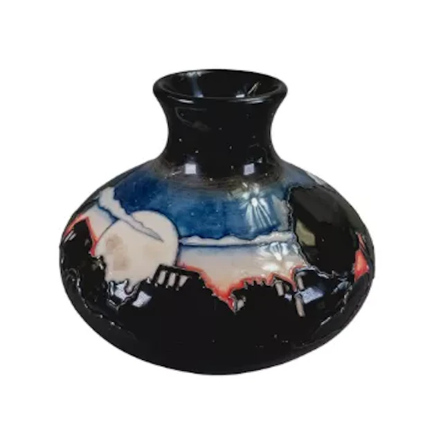 Moorcroft trial vase with Night Skyline design, h.10.5cm.