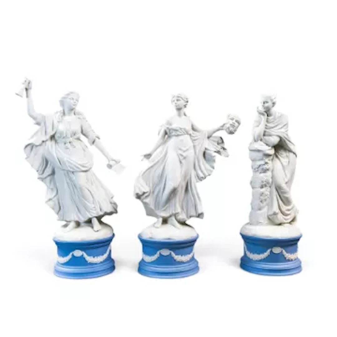 Three Wedgwood figures from the Classical Muses Series , each made