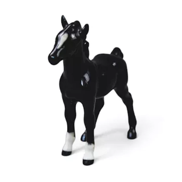 Rare Beswick Square Stood foal in black gloss. Model 1084. h.12cm