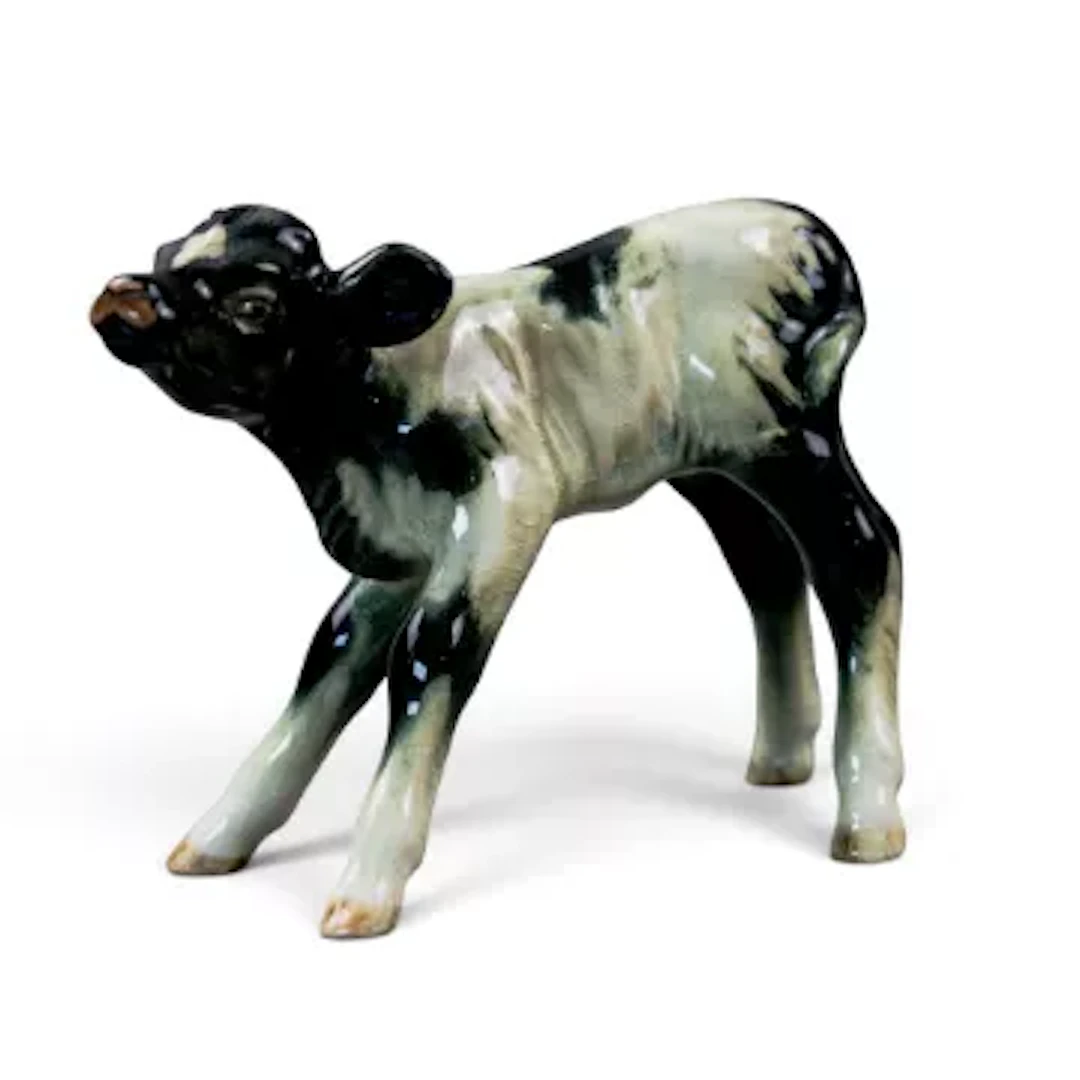 Beswick rare early model of a calf, model 854, in rare black, blue