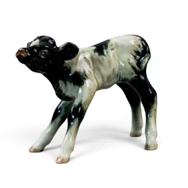 Beswick rare early model of a calf, model 854, in rare black, blue
