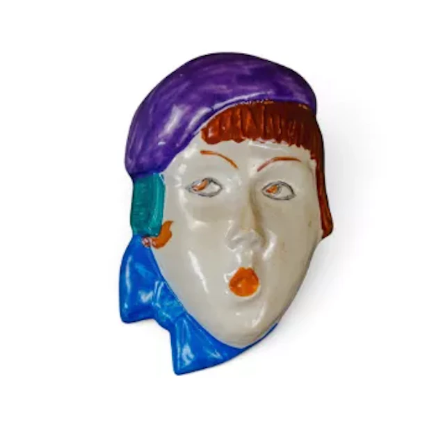Rare Beswick 'Girl with Beret & Scarf' in purple. Model 362. h.10cm