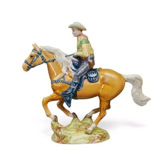 Beswick Cowboy mounted on a galloping Palomino horse, model no.1377, h.22.5cm