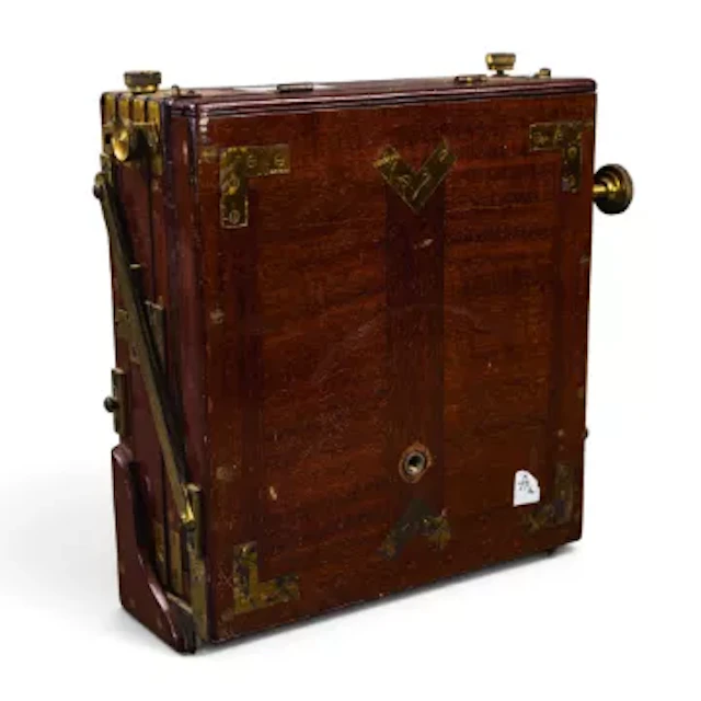 W. Watson & Sons Ltd. mahogany wooden folding field/plate camera with