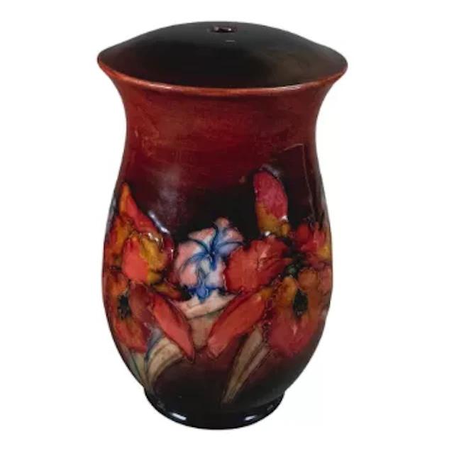 William Moorcroft Orchid Flambe large lamp base c.1940 signed, h.24cm.