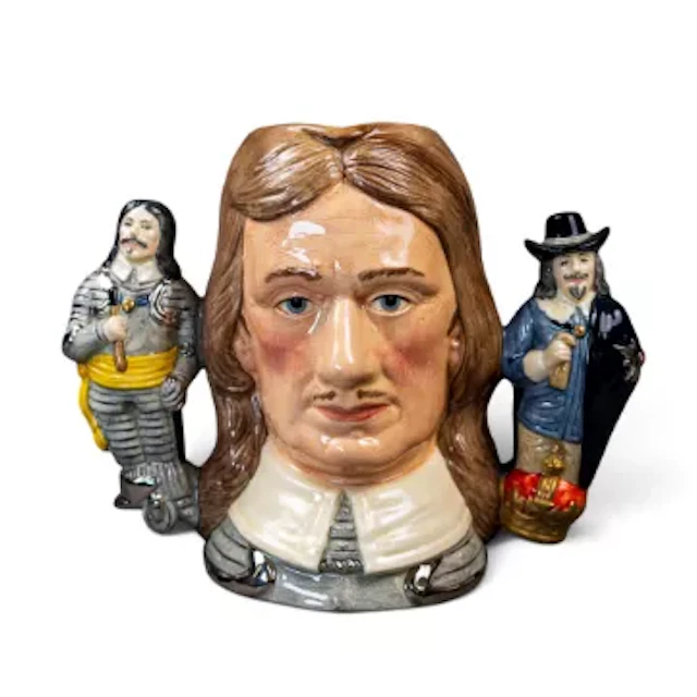 Royal Doulton twin handled character jug, Oliver Cromwell D6968, number