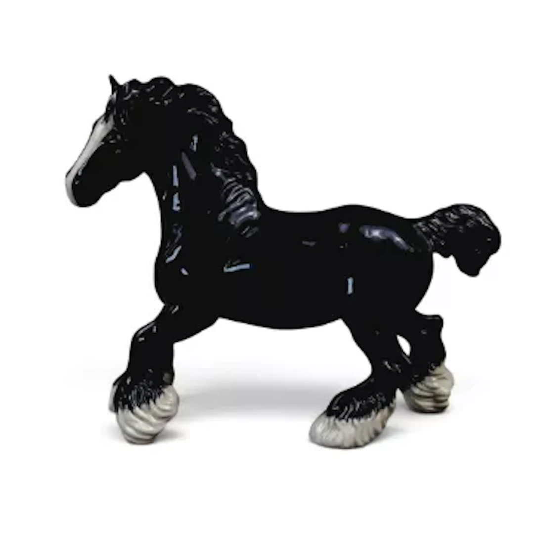 Beswick Collectors Club Cantering Shire in black gloss. Limited edition