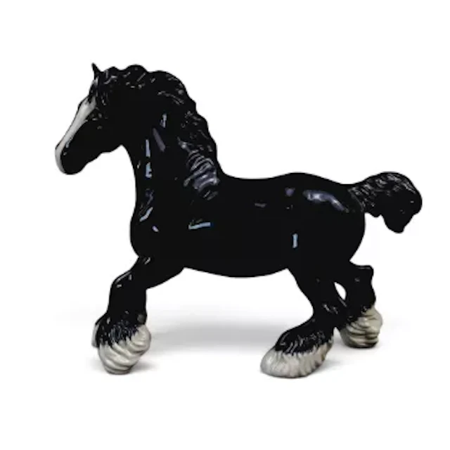 Beswick Collectors Club Cantering Shire in black gloss. Limited edition